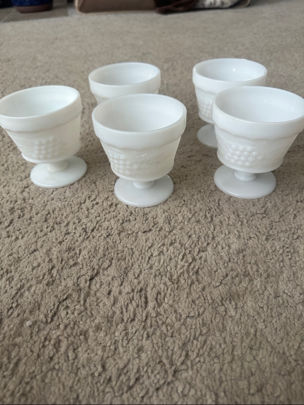 Vintage Anchor Hocking Milk Glass Desert Cups